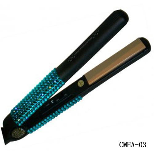 Aqua Crystal Rhinestone Hair Straighteners-Hair Styling Tools