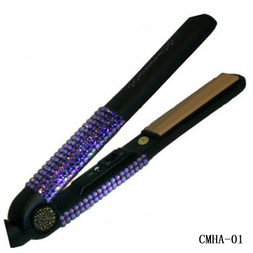 Purple Swarovski Crystal Hair Flat Iron-Hair Styling Tools