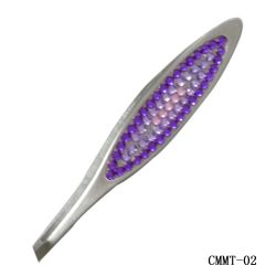 Purple Crystal Rhinetone Eyebrow Tweezers-Beauty Tools