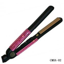 Pink Swarovski Crystal Hair Flat Iron-Hair Styling Tools