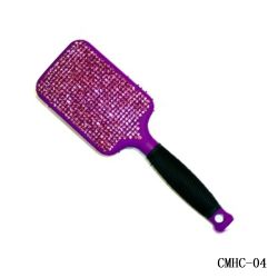 Purple Crystal  Paddle Hair Brush Comb- Hair Comb