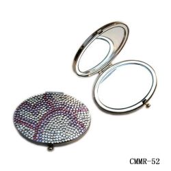 Engraved Crystal Oval Compact Mirror/Pocket Mirror