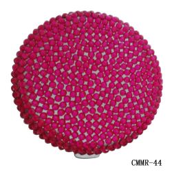 Pink Crystal Chrome Compact Mirror