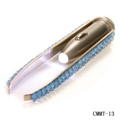 Sky Blue Crystal LED Lighted Eyebrow Tweezers-Beauty Tools