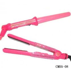Pink Swarovski Crystal Hair Flat Iron&Hair Curling Iron